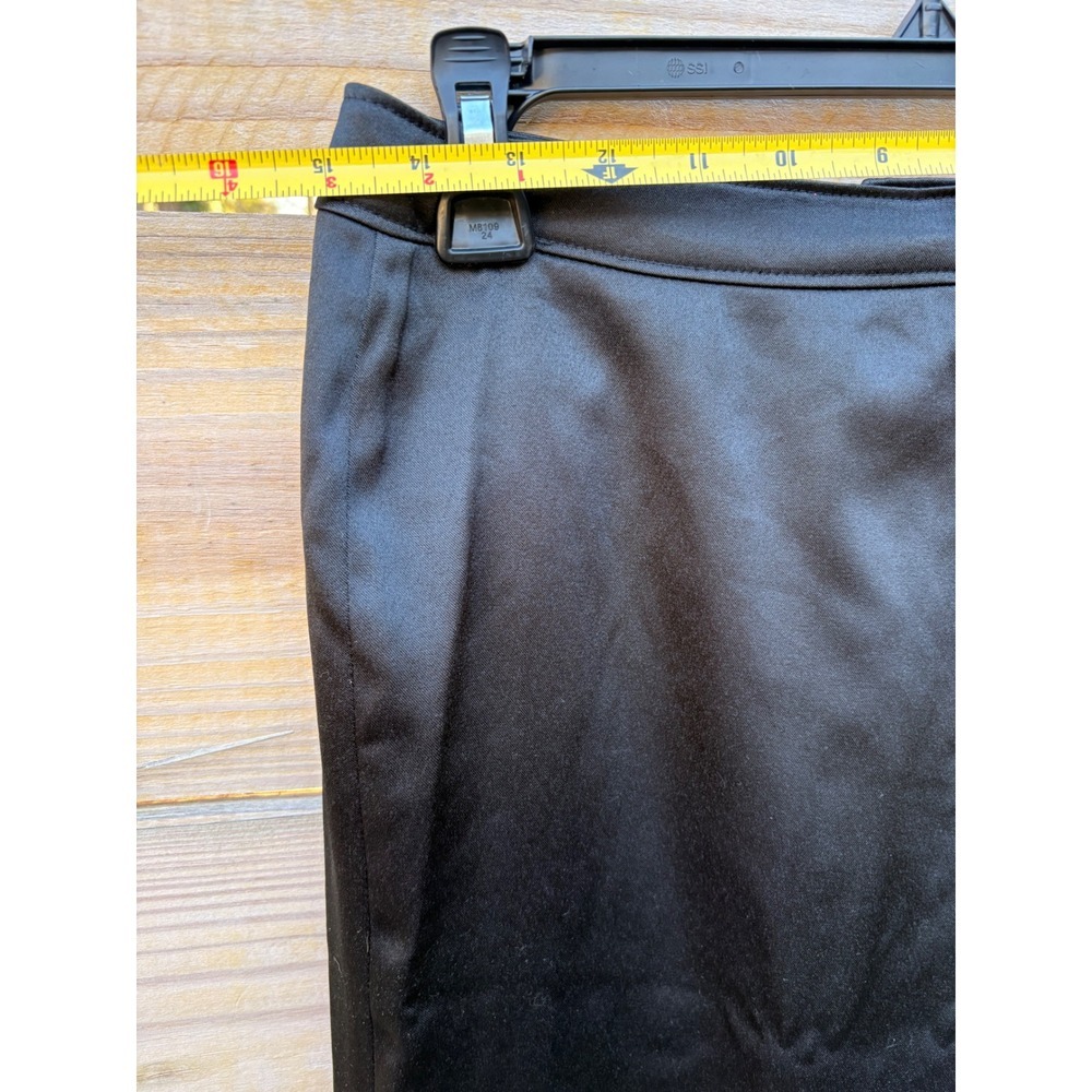 Signature by Larry Levine Black Satin Wide Leg Dress Pants Trousers Women Size 8 - Picture 6 of 7